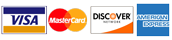 We accept all major credit cards, Visa, MasterCard, Discover and American Express